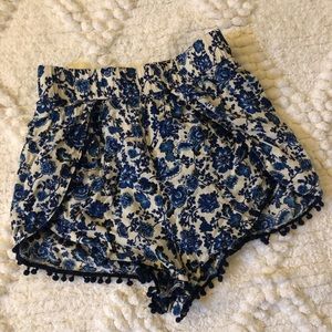 Blue floral shorts